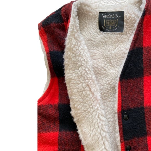 VINTAGE VANDERBILT Mark of Excellence RARE Red Plaid Wool Vest Women's Sml - Picture 2 of 8